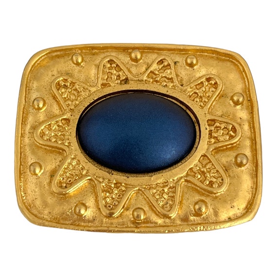 Vintage Pin Signed Leslie Block Etruscan Matte Go… - image 1