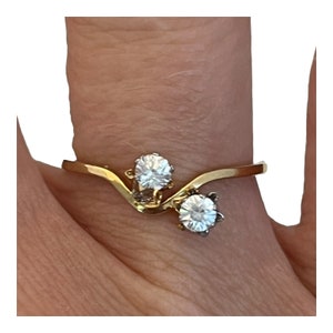 Vintage Ring By Uncas Cubic Zirconia 14K Yellow Gold Electroplated Ring Never Worn New Old Stock