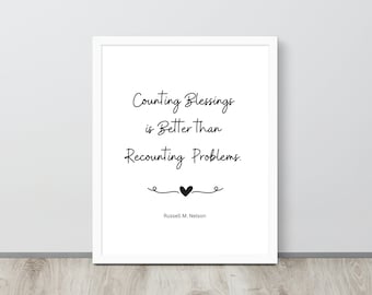 Counting Blessings Is Better, LDS Sprüche, Lds Kunst, Mormon Kunst, Heiligen der Letzten Tage, Lds Poster, Lds Geschenk