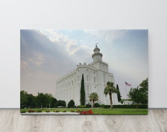 St George Utah Temple Print. LDS Wall Art, Utah LDS Temples