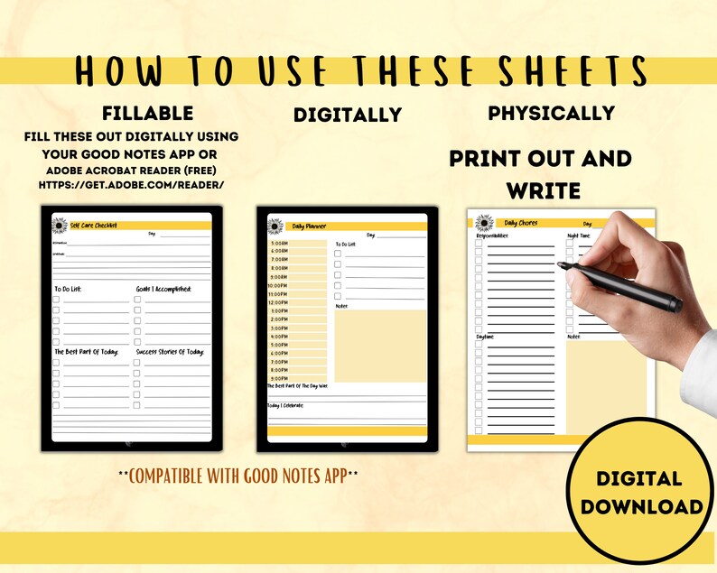 Checklist and Planner Sheets for Instant Download & Use - Etsy