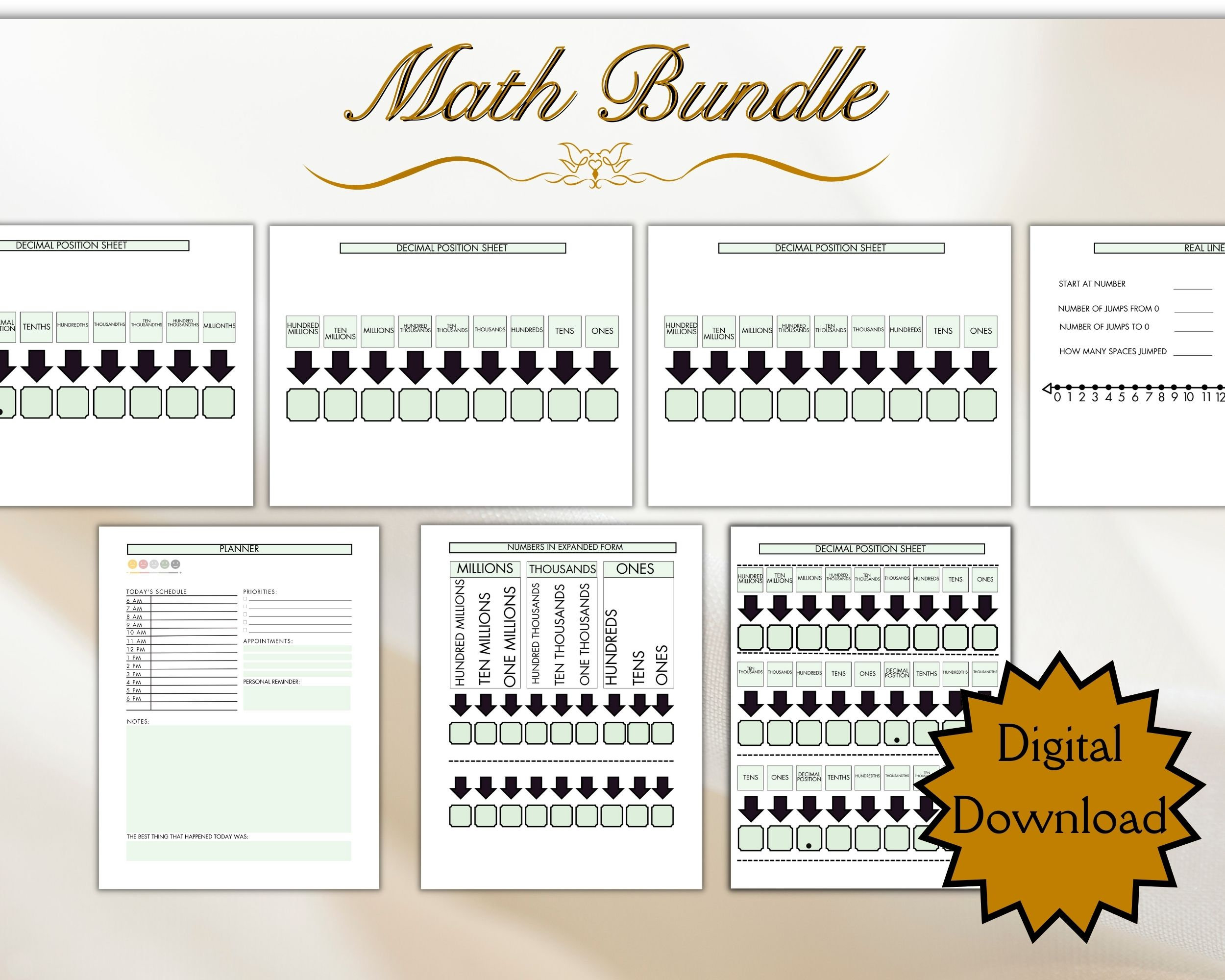 Math Bundle Digital Download and Print Instant Download - Etsy