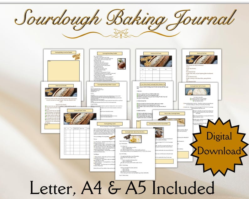 Sourdough Baking Journal and Checklist | 13-page Printable Tracker and ...