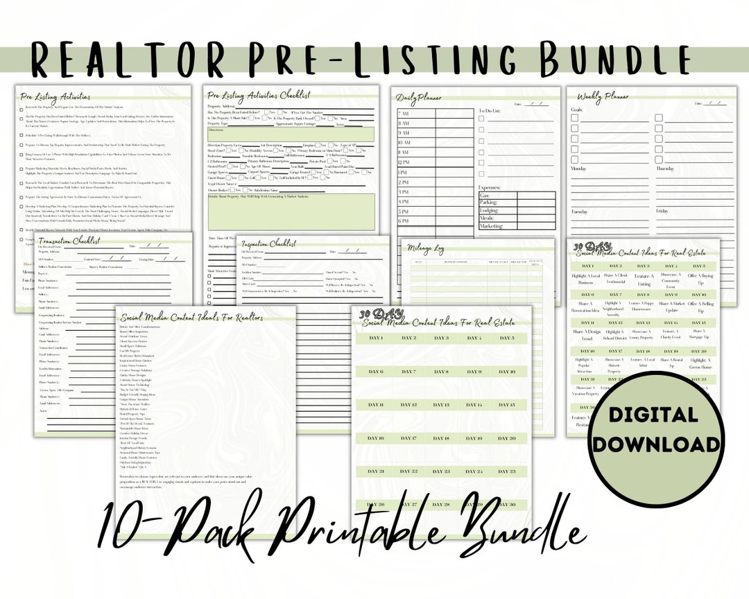 REALTOR Marketing Planner Digital Download - Etsy