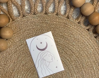 Boho woman line art sticker 1.5inX2.5in