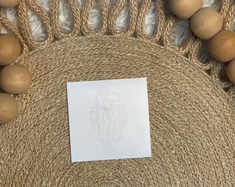 Boho divine female line art sticker 2inX2in