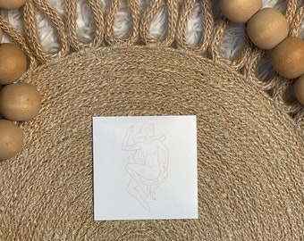 Boho feminine line art sticker 2inX2in