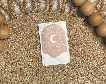 Boho desert sun line art sticker 1.5inX2.5in
