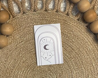 Boho arched window scenic art sticker 1.5inX2.5in