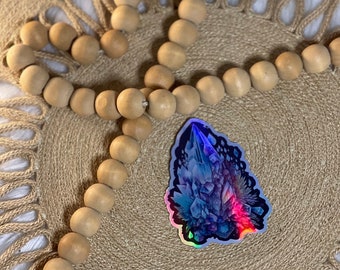 Holographic dark rainbow Crystal sticker 3.5x2.5