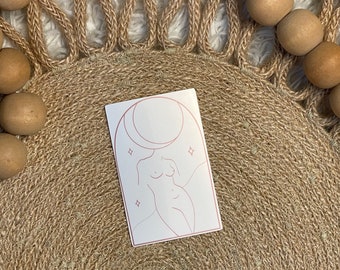 Boho feminine energy line art sticker 1.5inX2.5in
