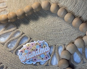 Floral Grandma sticker 2.5x2in