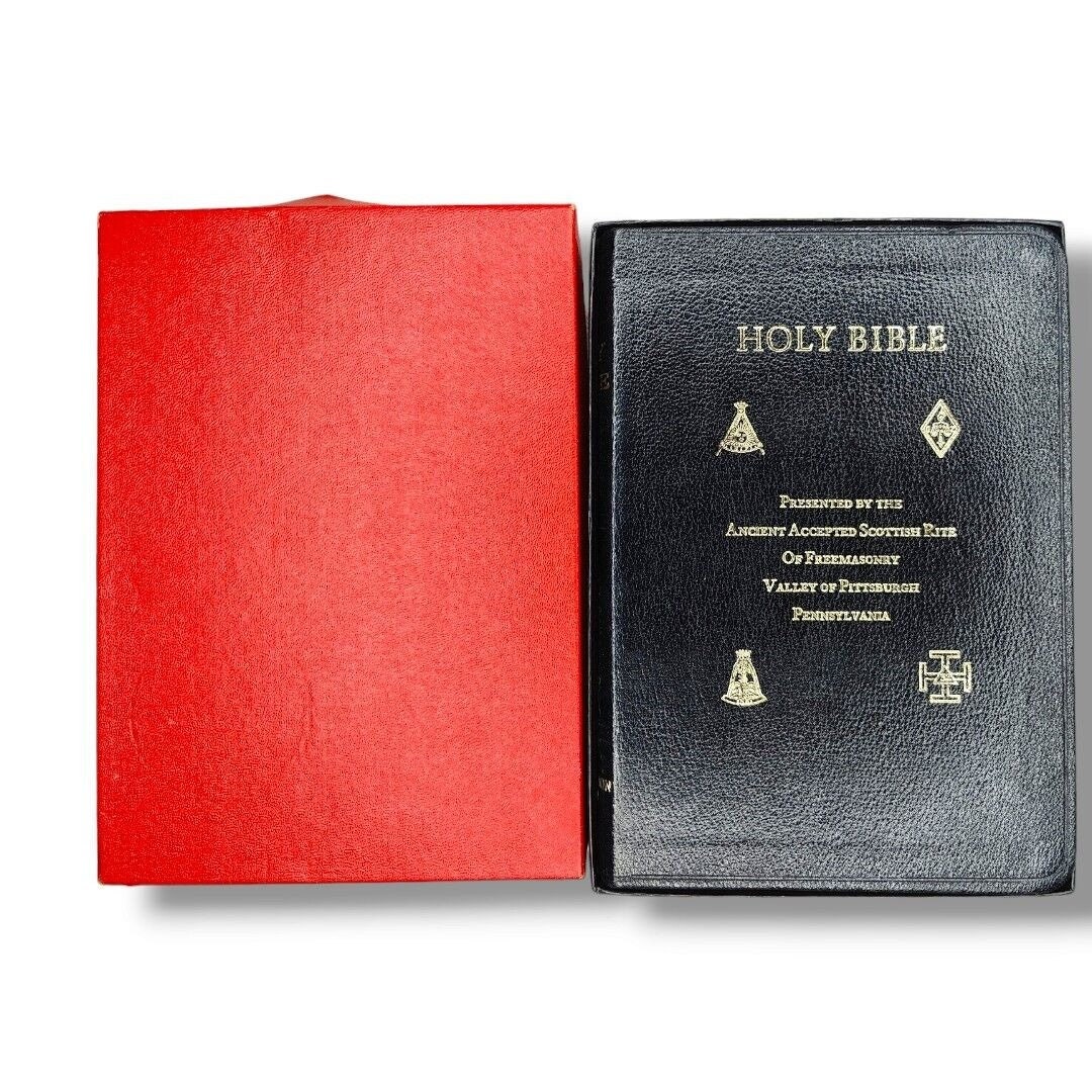 Vintage Masonic Bible Freemasonry Scottish Rite Presentation Etsy
