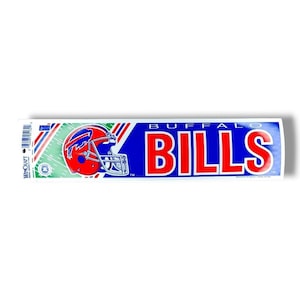 Vintage Buffalo Bills Vinyl Bumper Sticker Wincraft Blue Red New Old Stock 11&quot;