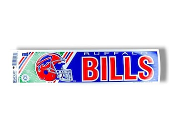 Vintage Buffalo Bills Vinyl Bumper Sticker Wincraft Blue Red New Old Stock 11&quot;