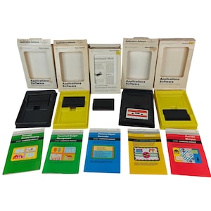 Vintage Texas Instruments kommandomoduler programvara, 5 delar, med manualer och fodral