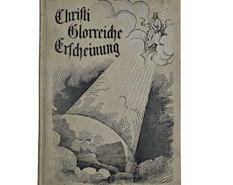 Antiek Duits boek Christus' glorieuze verschijning christelijke profetie geïllustreerd