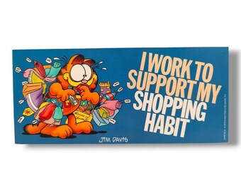 Affiche Garfield vintage 9 "x 4" Humour de motivation pour salle de classe de bureau Jim Davis (e)