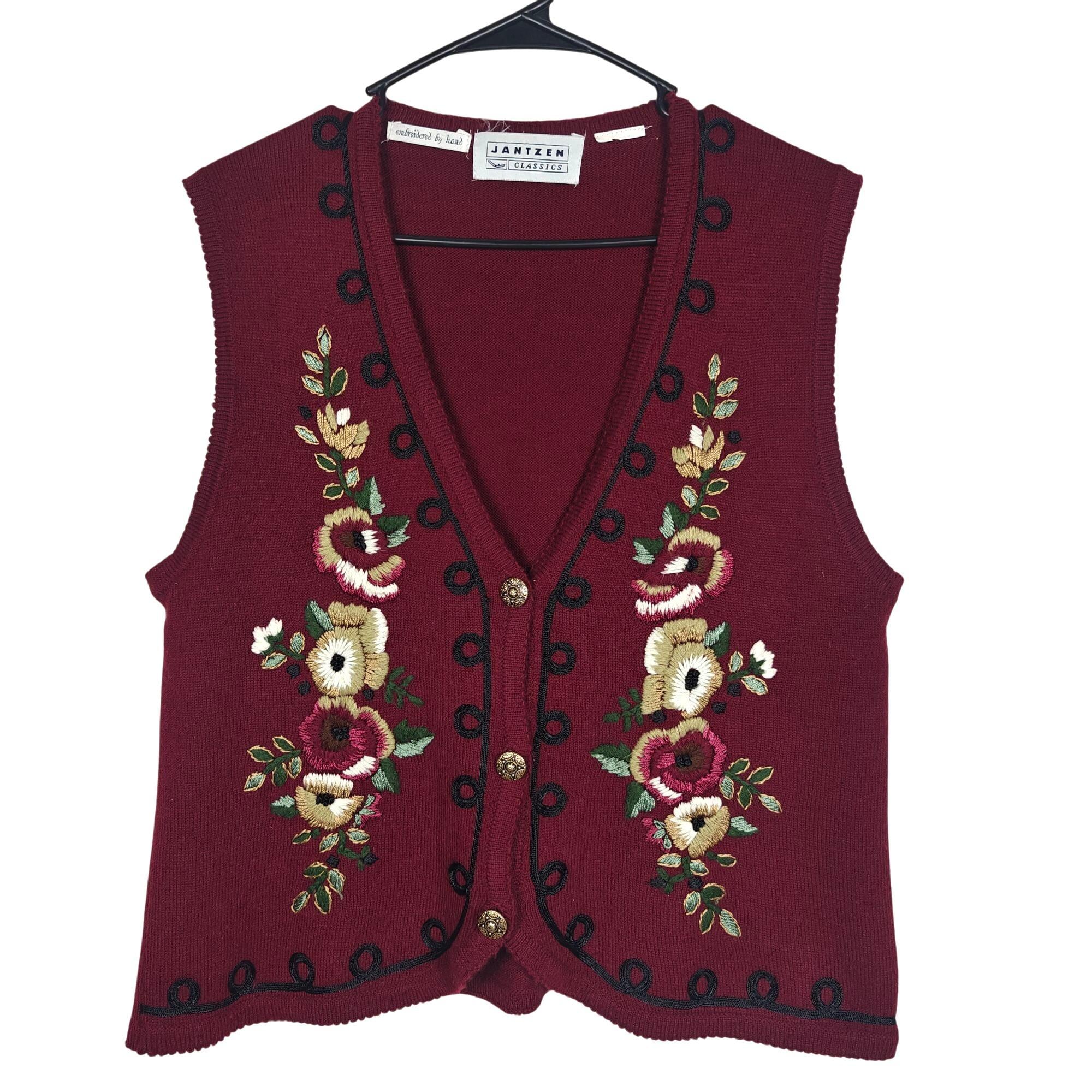 ◎ vintage flower embroidered knit vest Floral Embroidered Knit Vest