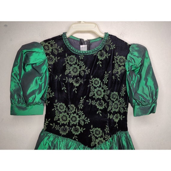 Vtg Gunne Sax Jessica McClintock Green Velvet Chr… - image 7