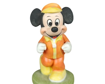 Figurine vintage Mickey Mouse en biscuit de course de Walt Disney Productions