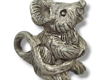 Gietijzeren muisbeeldje 2" hoog decoratief verzamelobject rustieke charme