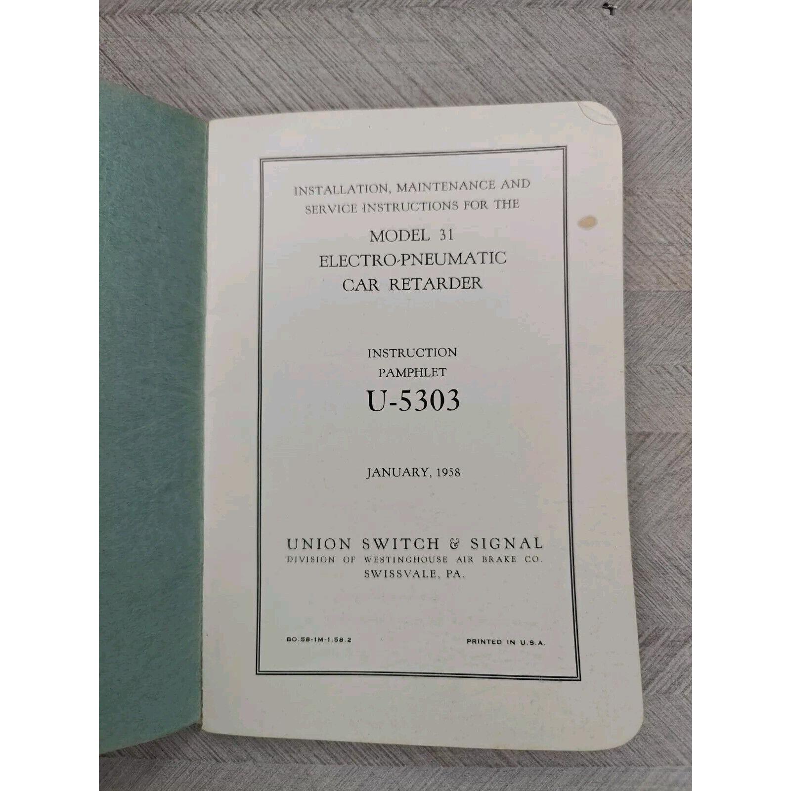 Union 455 Handbook.pdf Union Switch & Signal Co Instruction Pamphlet Manual U-5303 Railroad ...