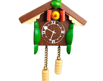 Vintage Miniature Christian Ulbricht? Wooden Cuckoo Clock Christmas Ornament