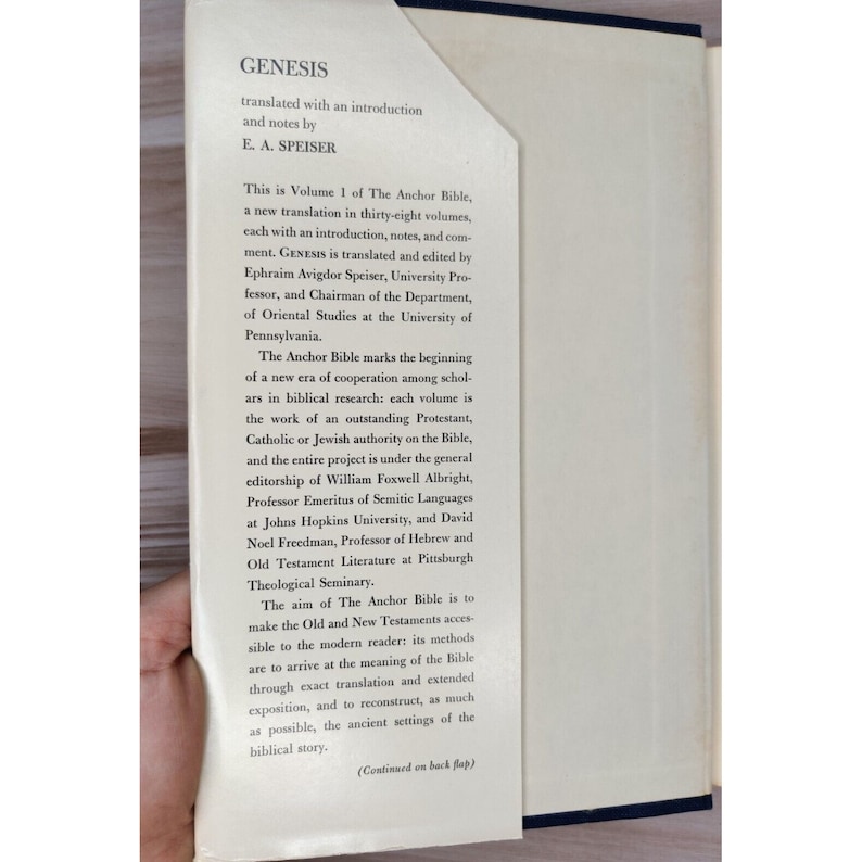 The Anchor Bible Genesis Bible Commentary Hardcover Volume 1 Etsy