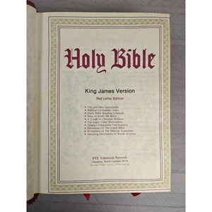 Holy Bible King James Version Red Letter PTL Family Ed With Extensive ...