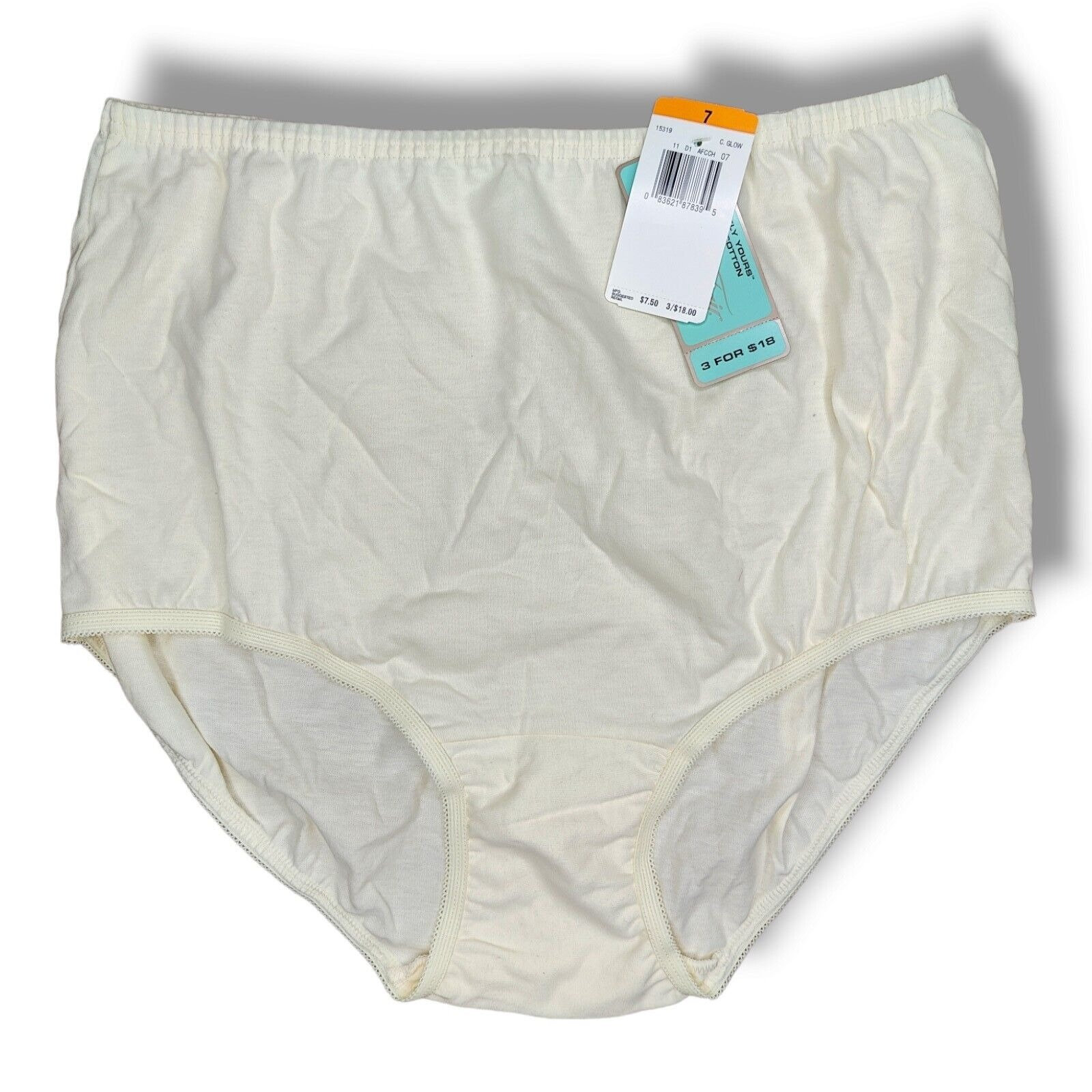 VANITY FAIR 3 Perfectly Yours Panties* Size 6/M*100% Cotton*Classic  Brief*NWT