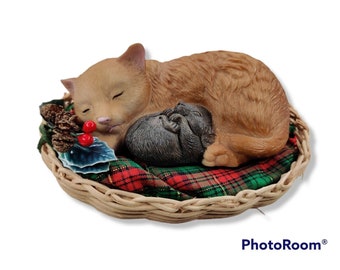 Noël autour du monde 'Pas une créature était émouvante' Figurine chat & souris