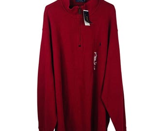 NWT Polo Ralph Lauren rode herentrui met kwartrits katoen, maat 3XLT