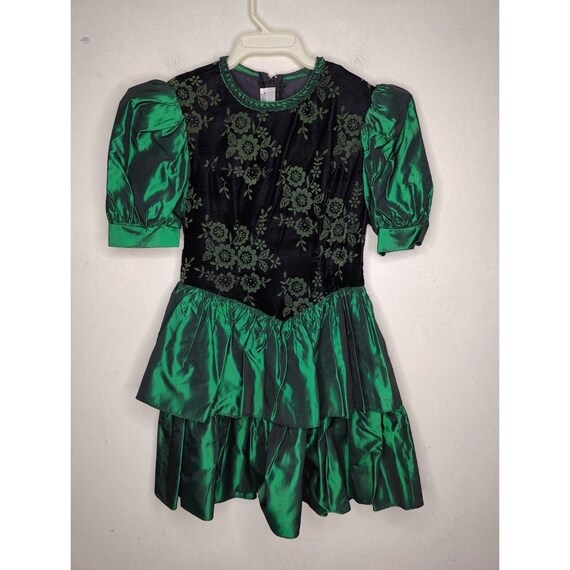 Vtg Gunne Sax Jessica McClintock Green Velvet Chr… - image 8