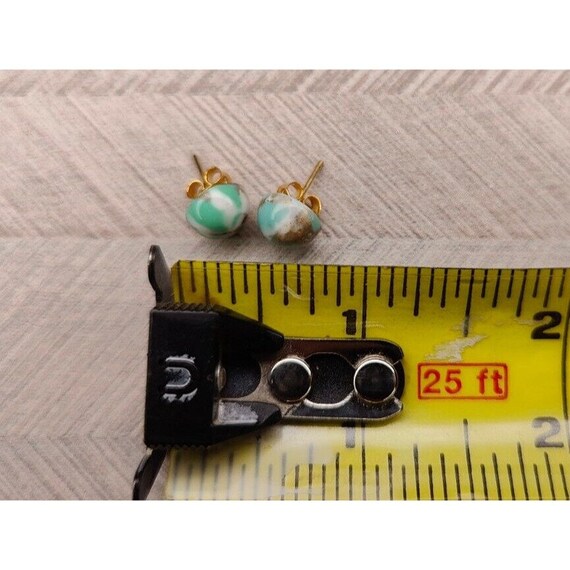 Vintage Turquoise Stud Pierced Earrings - image 2