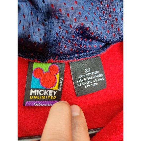 Vintage Mickey Unlimited Red Pullover Hoodie Flee… - image 8