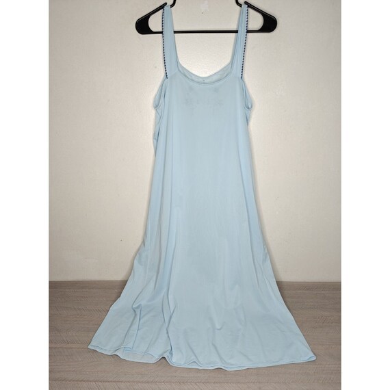 Vintage Sears Nightgown Blue Silky Nylon Long Wom… - image 7