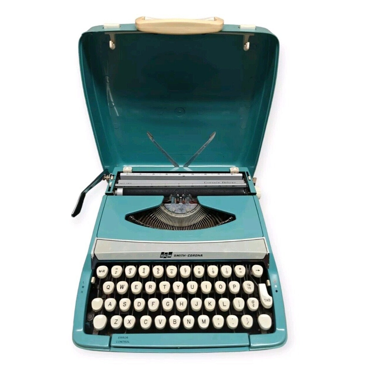 Vintage Smith Corona Corsair Deluxe Aqua Turquoise Portable
