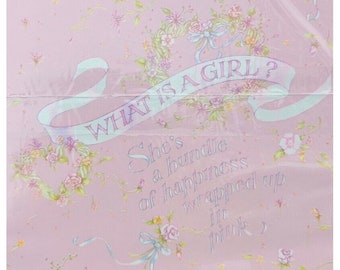Vintage American Greetings Baby Girl Gift Wrap Paper Birthday Shower New A21