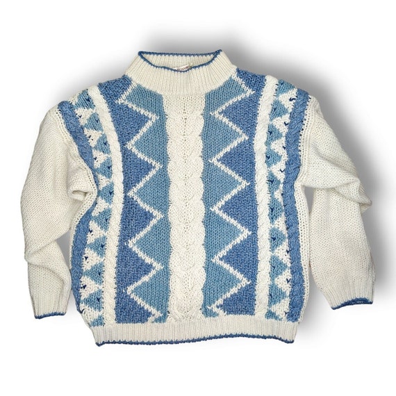 Vintage Huntingdon Ridge Pastel Hand Knit Sweater… - image 1