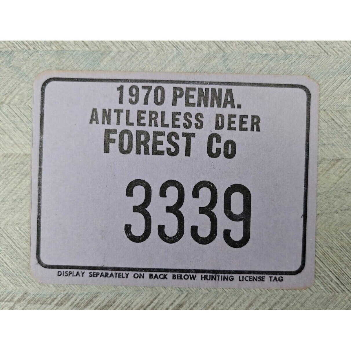 1938 Tin PA Resident HUNTING LICENSE 65J61 PENNSYLVANIA