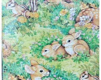 Vintage Amerikaanse groeten cadeaupapier dieren Bunny herten Chipmunk nieuwe A15