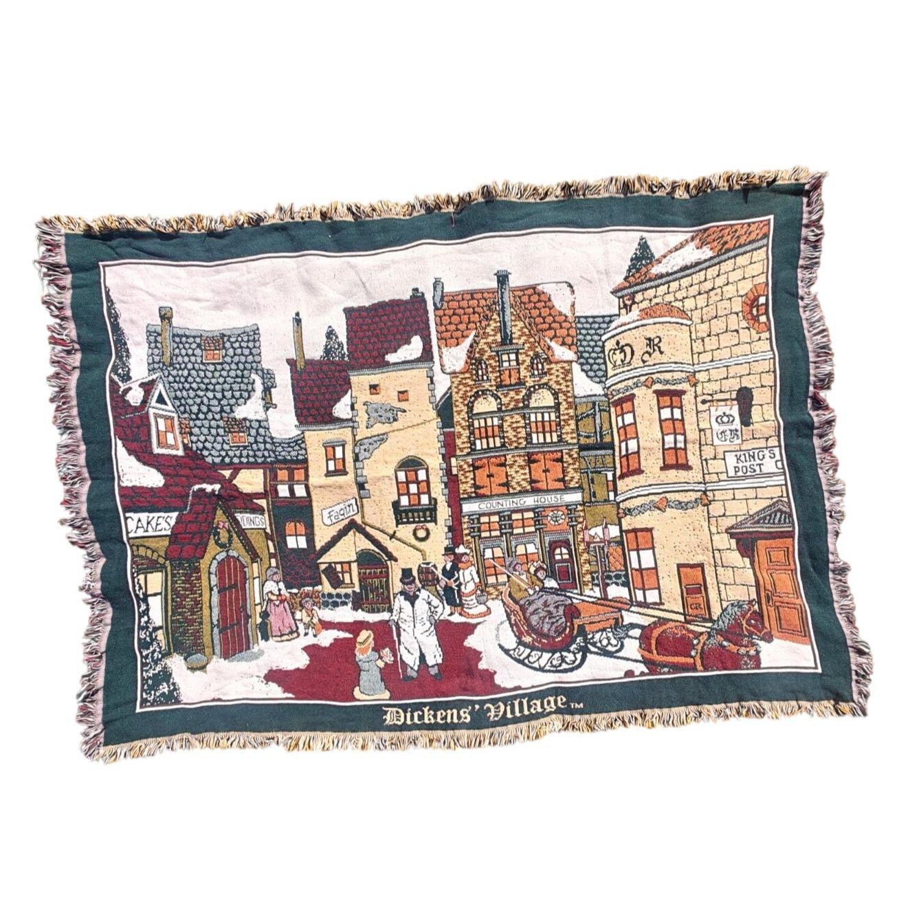 希少 Goodwin Weavers ヴィンテージラグ テニス柄 USA製 タグ Vintage 90s Goodwin Weavers Throw Blanket 64x48” Tapestry Tennis