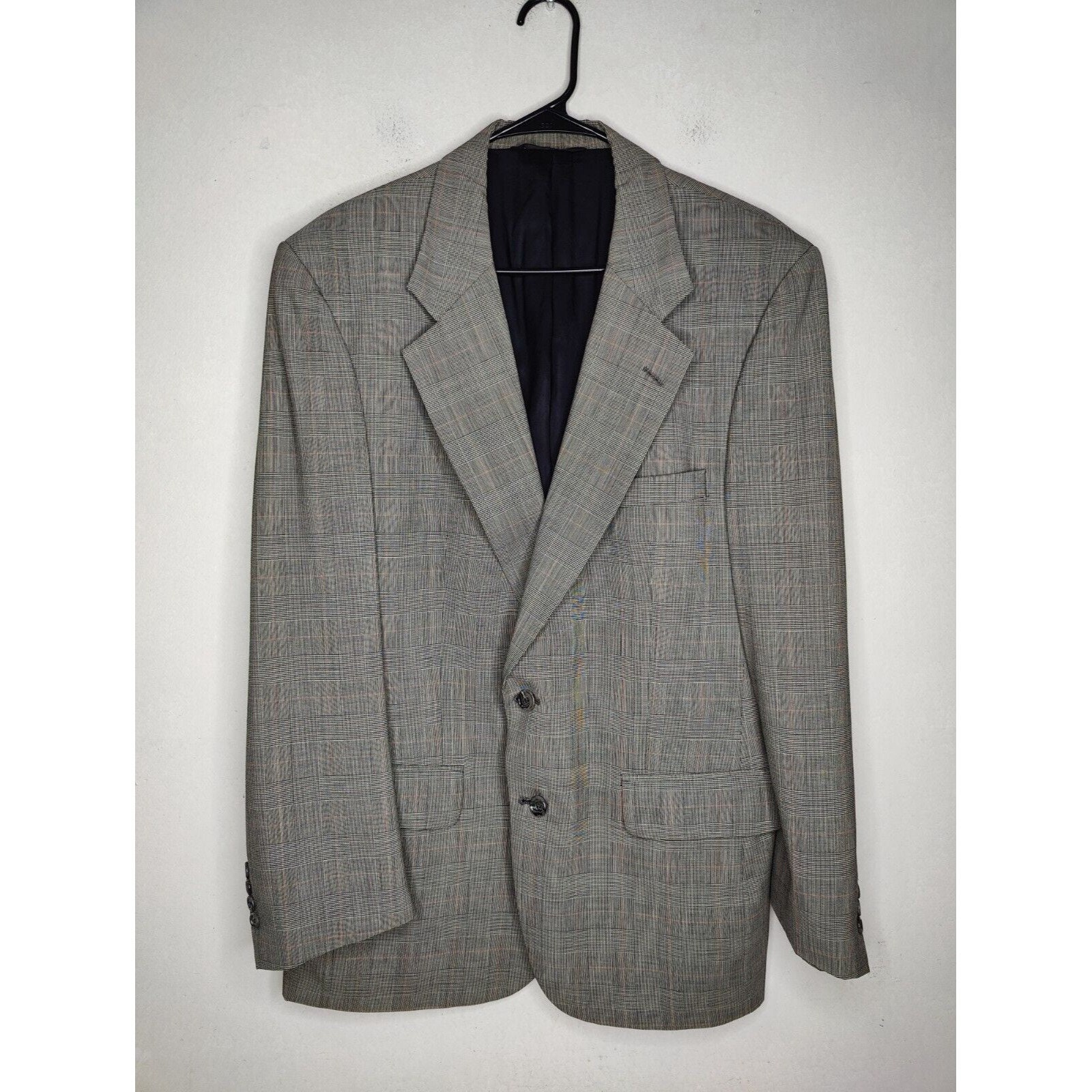 Vintage Burberry Men s 42R Sport Coat Blazer Jacket Glen Plaid