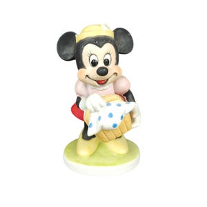 Vintage Walt Disney Produktionen Minnie Maus Mit Picknickkorb Keramik Figur