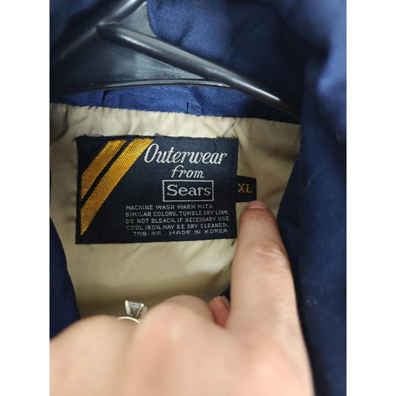 Vintage Sears Outerwear Men's XL Blue Quilted Sleeveless