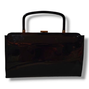 Vintage Garay Schwarz Handtasche Frauen Kleine Geldbörse Clutch Abendtasche Faltbarer Griff