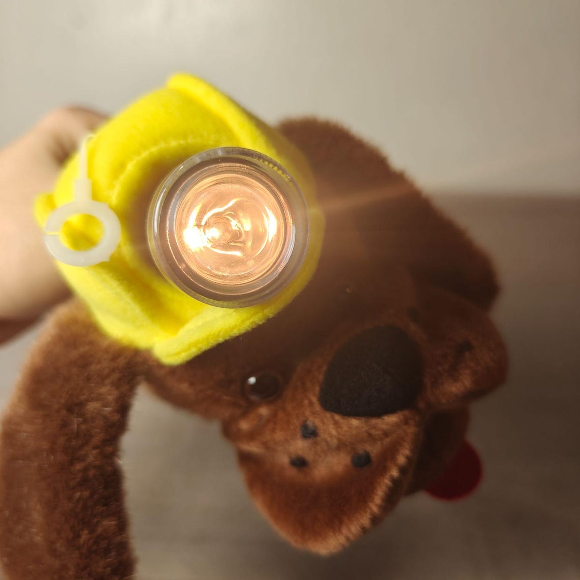 Stuffed Flashlight Cuddle-lite Furry Bendable Flashlight Dog Plush With Yellow Hard Hat - Etsy