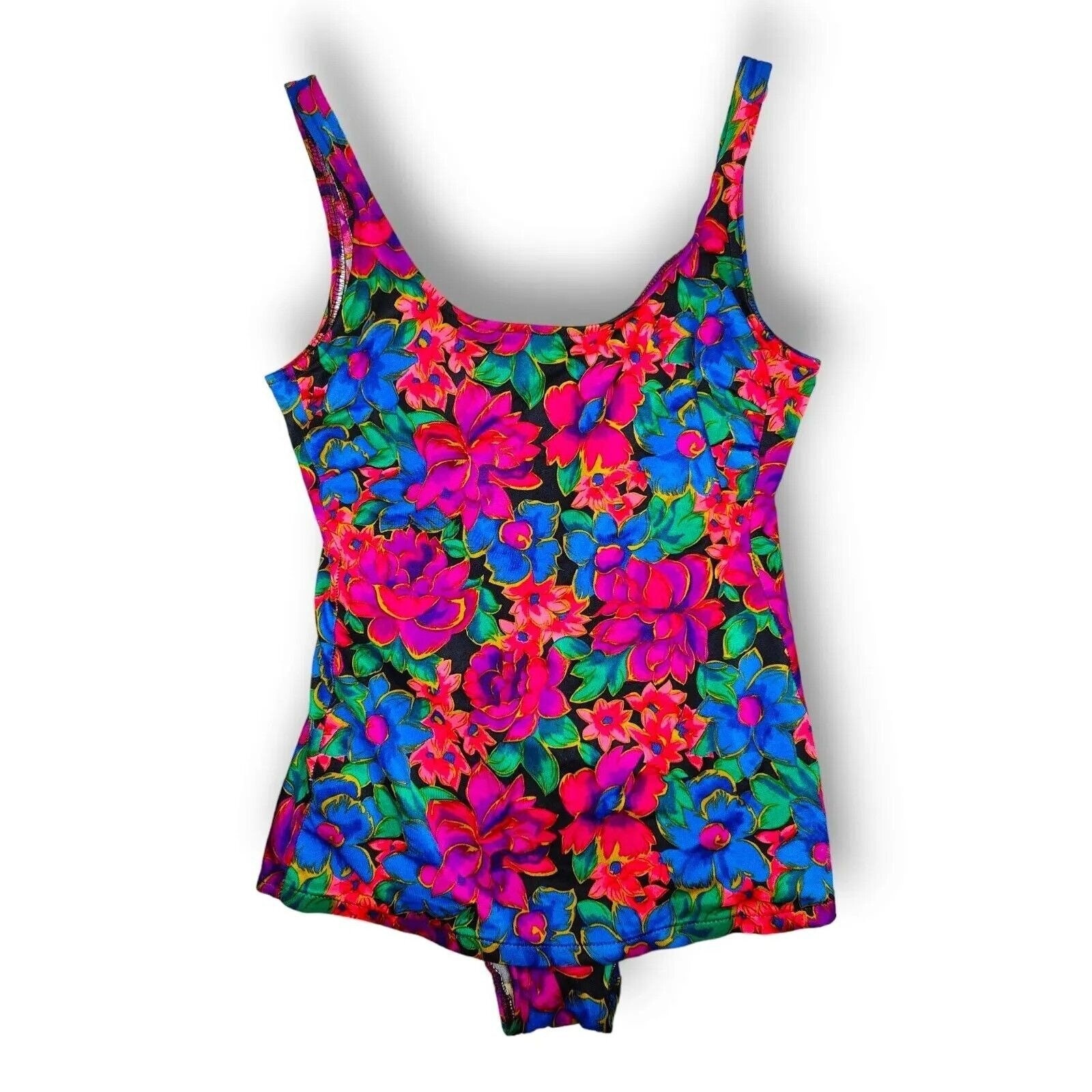 Vintage Neon Floral One Piece Swimsuit Leotard Hawaiian - Etsy