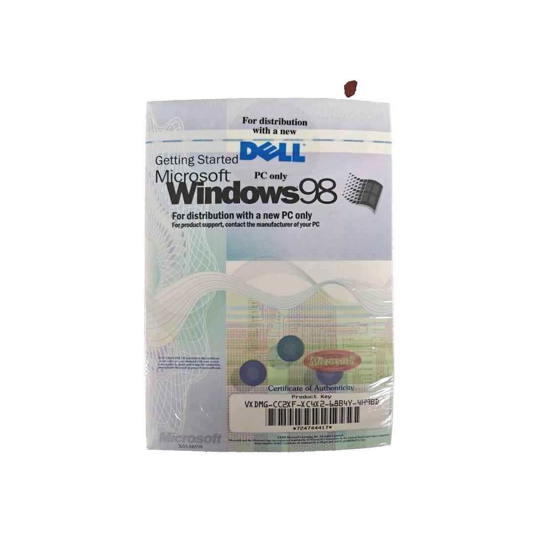 Microsoft Windows 98 With Product Key Getting Started Book NEW SEALED ...